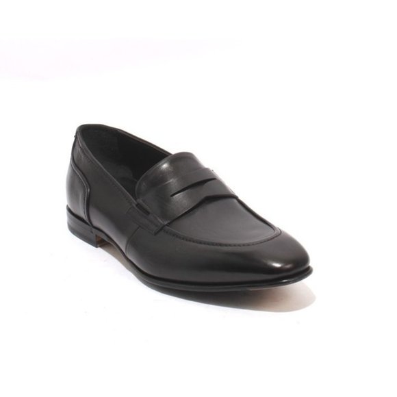 Italian FABI 7919 Black Leather Loafers Shoes - Picture 1 of 8